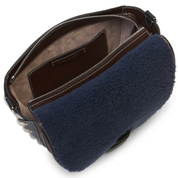 JW ANDERSON Navy Shearling Bag - Picture 8 of 16